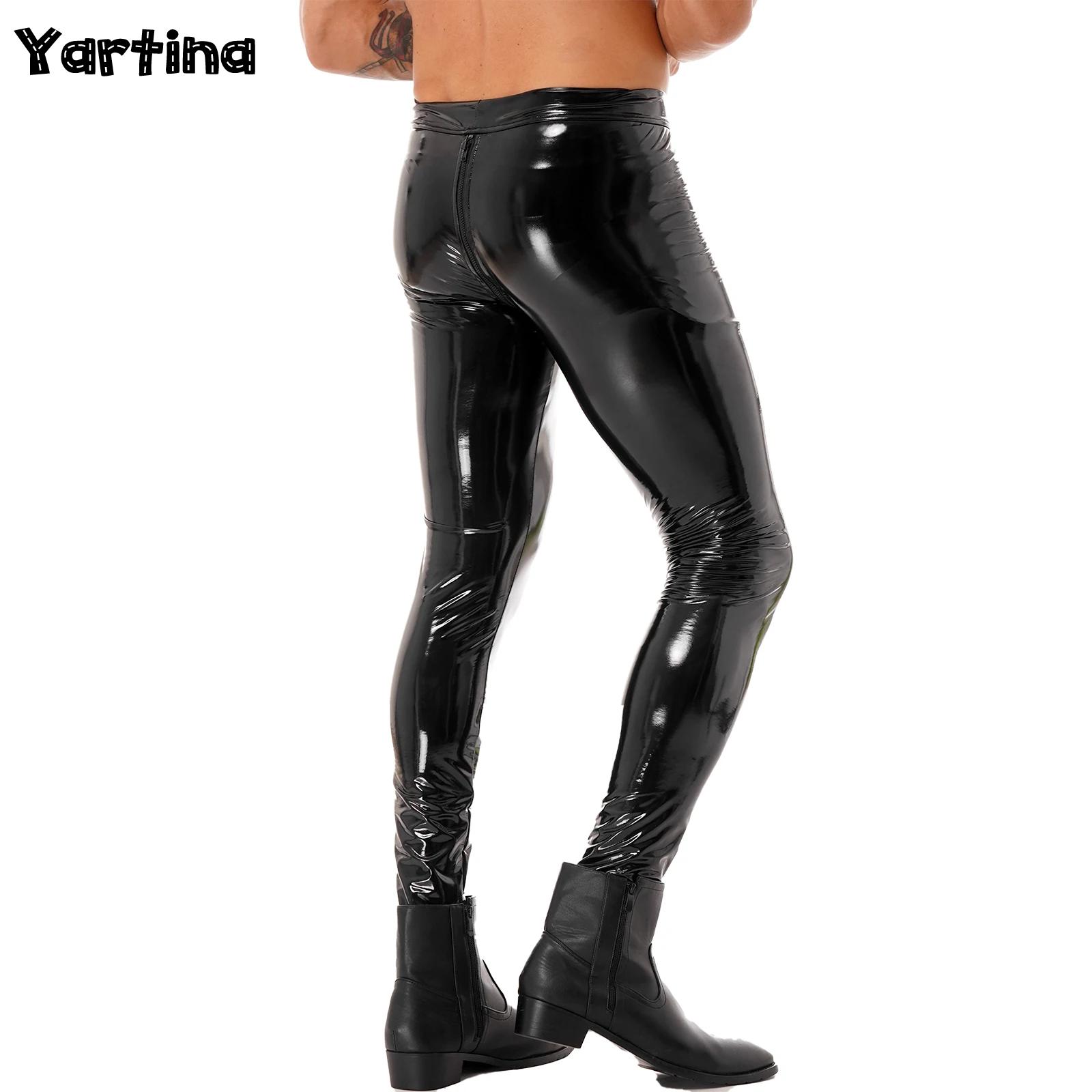 Motorcycle Gear Mens - Heren tweerichtingsrits kruisbroek Clubwear lakleer Moto