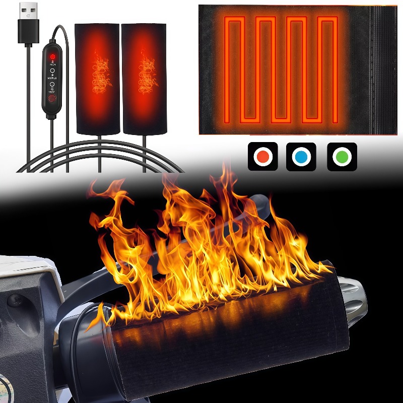 Handlebar Grip Heated - Verwarmde handgrepen voor motorfietsen, USB-elektrische verwarming,