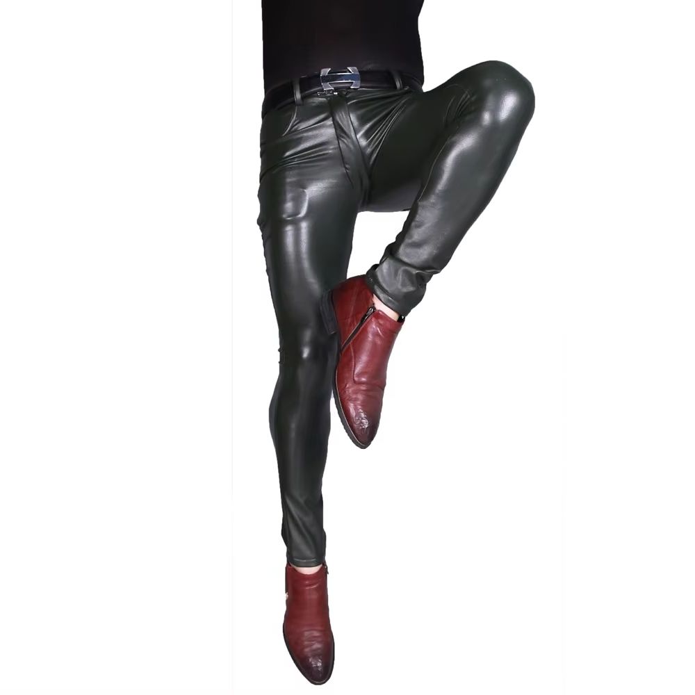 Heren punk PU kunstleer broek  - Motorcycle Gear Mens recensie en prijs